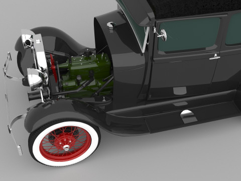1929 Model A Tudor Sedan Modello 3D