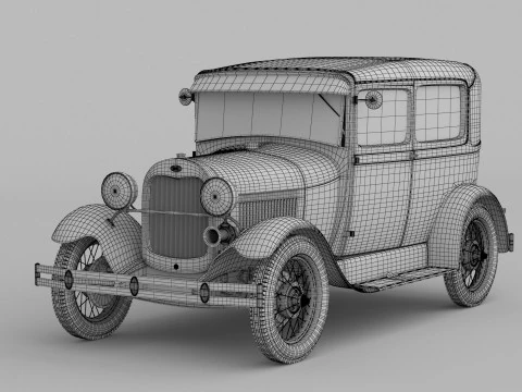 1929 Model A Tudor Sedan 3D Model