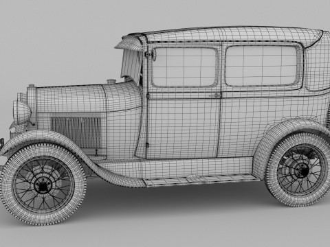 1929 Model A Tudor Sedan Modello 3D