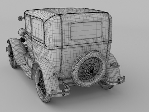 1929 Model A Tudor Sedan Modello 3D