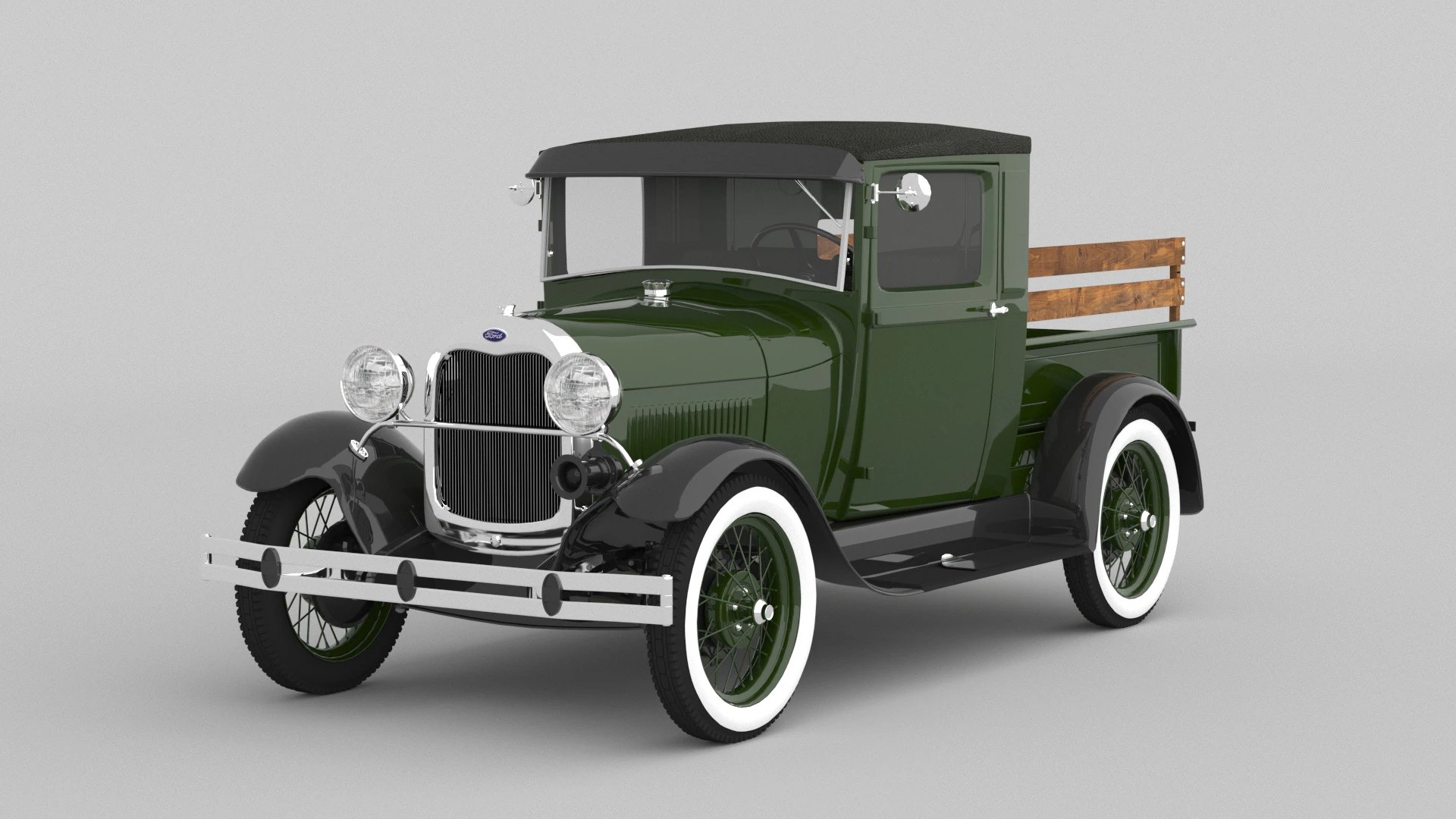 1929 Model A Pickup 3D Model .c4d .max .obj .3ds .fbx .stl .blend 