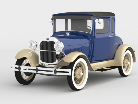 1929 Model A 5 Pencereli Coupe 3D Model