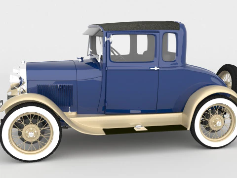 1929 Model A 5 Window Coupe 3D Model