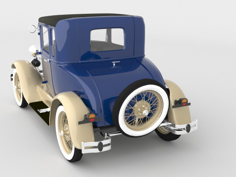 1929 Model A 5 Window Coupe 3D मॉडल