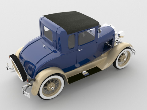 1929 Model A 5 Window Coupe 3D मॉडल