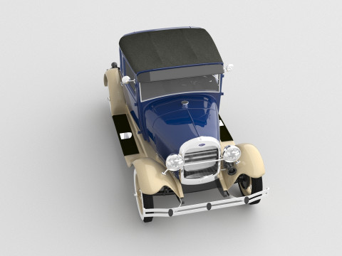 1929 Model A 5 Window Coupe 3D मॉडल