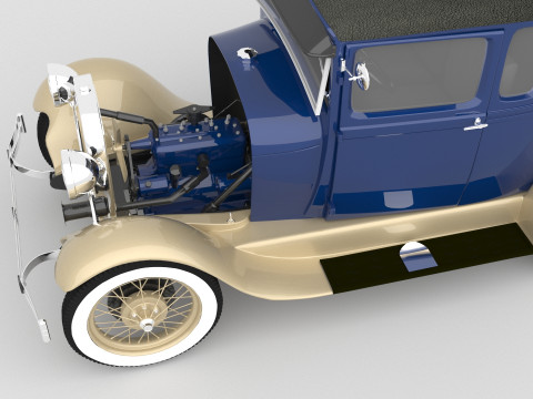 1929 Model A 5 Window Coupe 3D मॉडल
