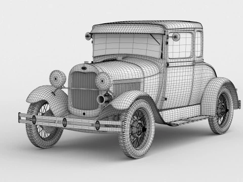 1929 Model A 5 Window Coupe 3D Model