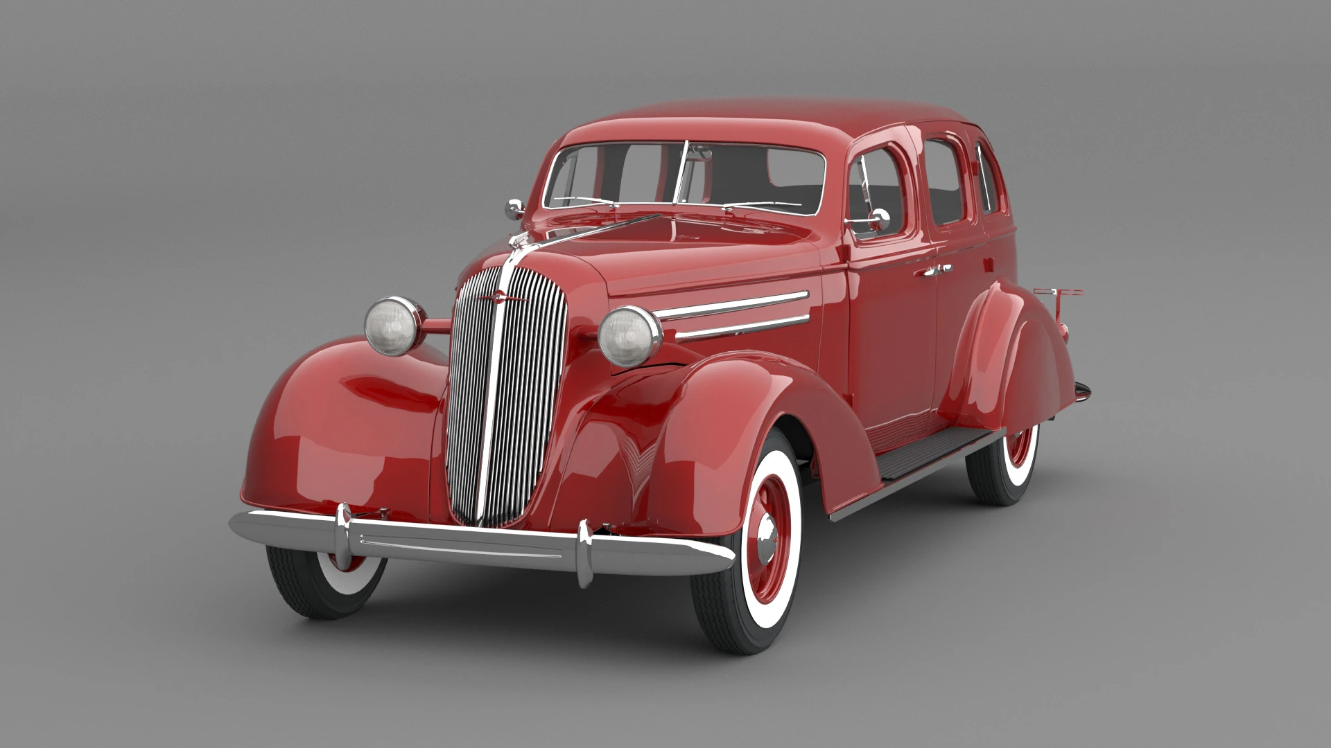 1936 Chevrolet Master De Luxe 4 Door Sports Sedan 3D Model .c4d .max .obj .3ds .fbx .stl .blend 