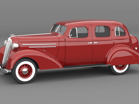 1936 Chevrolet Master De Luxe 4 Door Sports Sedan 3D 模型