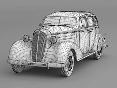 1936 Chevrolet Master De Luxe 4 Door Sports Sedan 3D Model