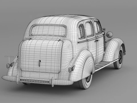 1936 Chevrolet Master De Luxe 4 Door Sports Sedan 3D Model
