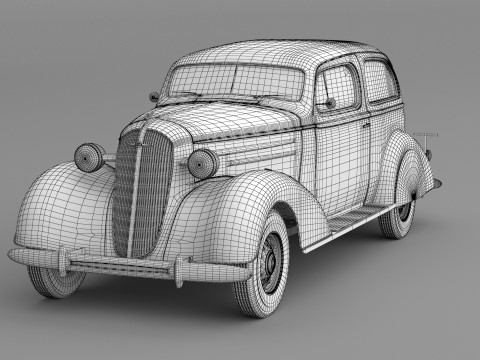 1936 Chevrolet Master Deluxe Town Sedan Modelo 3D