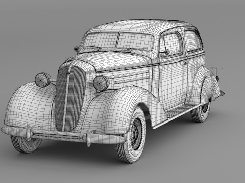 1936 chevrolet standard sedan 2 door Modelo 3D