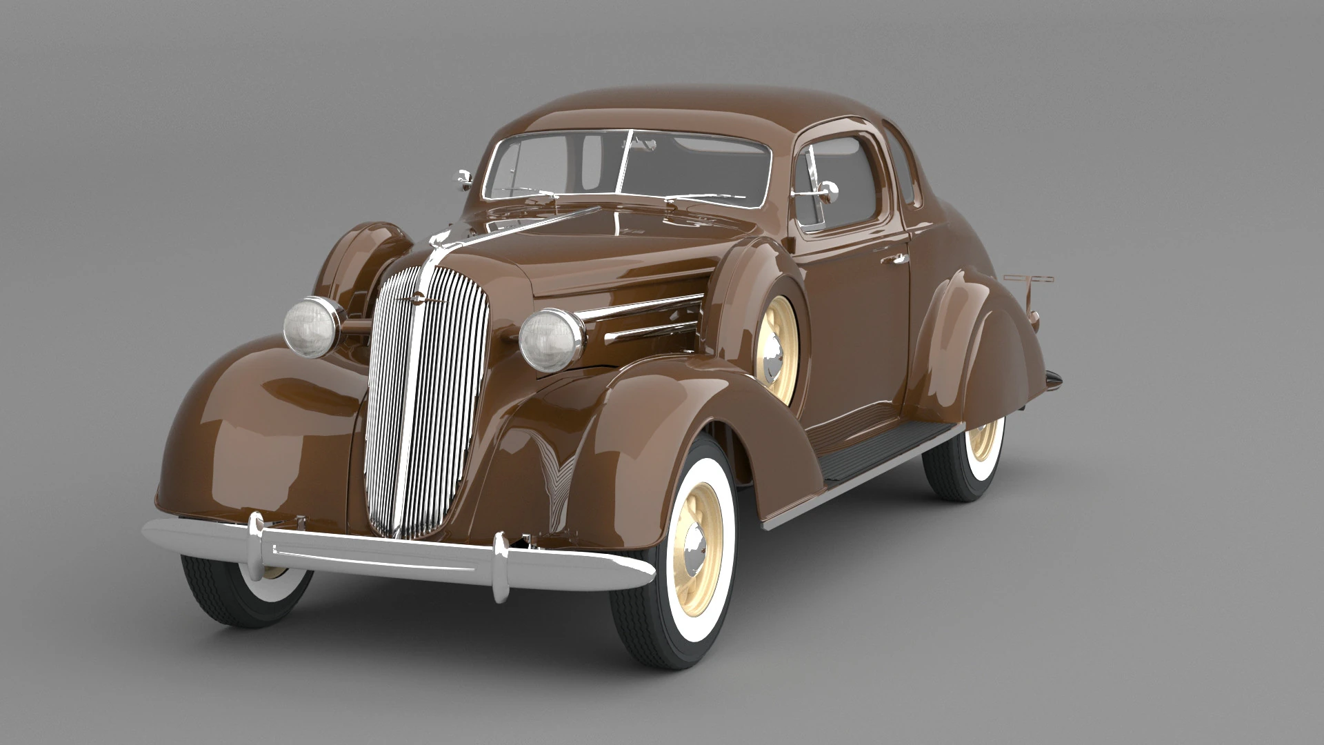 1936 Chevrolet Coupe Five Window 3D Model .c4d .max .obj .3ds .fbx .stl .blend