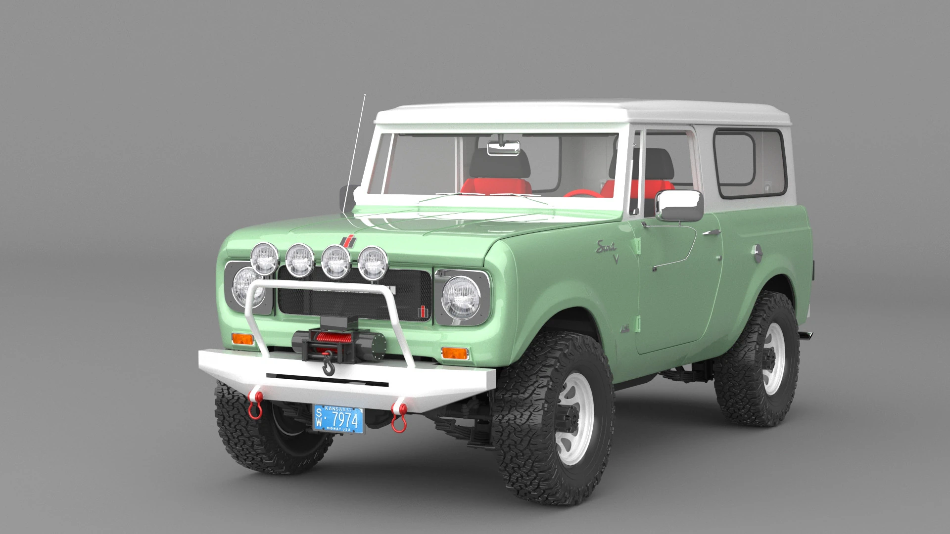1967 International Scout 800 Custom 3D Model .c4d .max .obj .3ds .fbx .stl .blend 