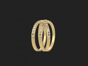 Contemporary Waves Diamond Ring 3D प्रिंट मॉडल