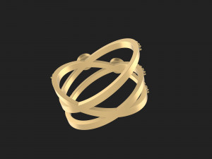 Contemporary Waves Diamond Ring 3D Принт Модель