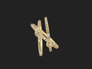 Contemporary Waves Diamond Ring 3D Print Model