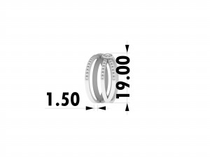 Contemporary Waves Diamond Ring 3D Принт Модель