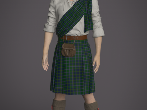 Clothing high-poly Scottish kilt Costume Modello 3D