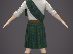 Clothing high-poly Scottish kilt Costume Modello 3D