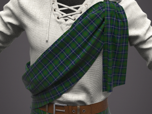 Clothing high-poly Scottish kilt Costume Modello 3D