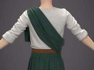 Clothing high-poly Scottish kilt Costume Modello 3D