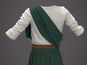 Clothing high-poly Scottish kilt Costume Modello 3D