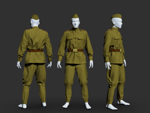 Clothing high-poly Soviet Soldier Uniform 3D 模型
