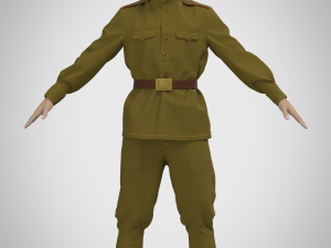 Clothing high-poly Soviet Soldier Uniform Modelo 3D