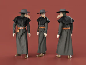 Одяг високополігональний Чумний лікар 3D Модель