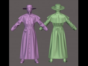 Clothing high-poly Plague Doctor 3D 模型