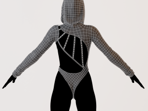 Clothing lowpoly highpoly Leather Body 3D Model