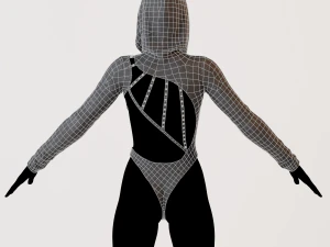 Clothing lowpoly highpoly Leather Body 3D Model