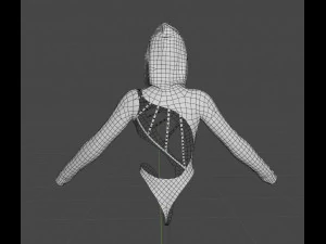 Clothing lowpoly highpoly Leather Body 3D Model
