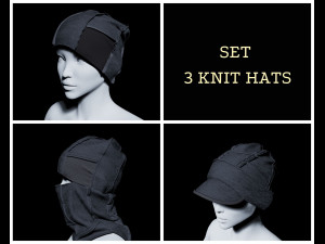 Clothing high-poly Set 3Knit Hat 3D 模型