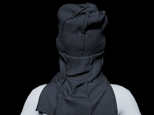 Clothing high-poly Set 3Knit Hat 3D Model