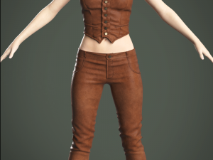 Clothing high-poly Leather Costume Modelo 3D