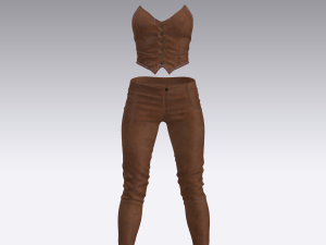 Clothing high-poly Leather Costume Modelo 3D