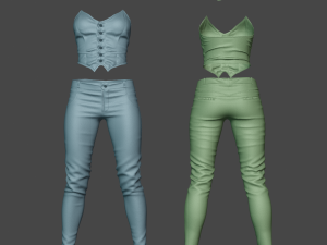 Clothing high-poly Leather Costume Modelo 3D