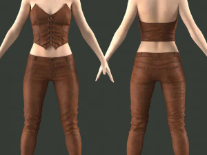 Abbigliamento Costume in pelle ad alta poli Modello 3D