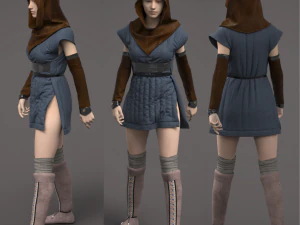 Одежда высокополигональный пуховик Medievial 3D Модель