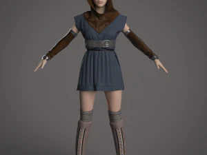 Clothing high-poly Medevial Down jacket 3D Model
