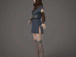 Clothing high-poly Medevial Down jacket 3D Model