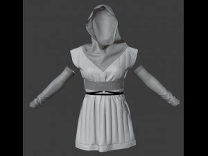 Clothing high-poly Medevial Down jacket 3D Model