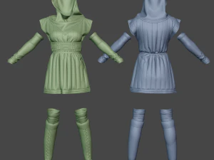 Clothing high-poly Medevial Down jacket 3D Model