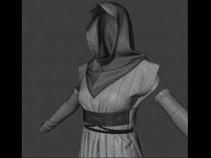 Clothing high-poly Medevial Down jacket 3D Model