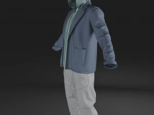 Clothing high-poly Set Sport Casual 3D Model