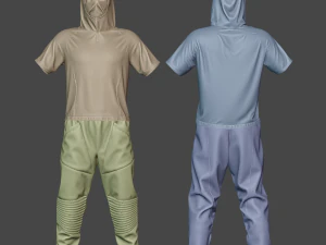 Clothing high-poly Set Sport Casual 3D Model